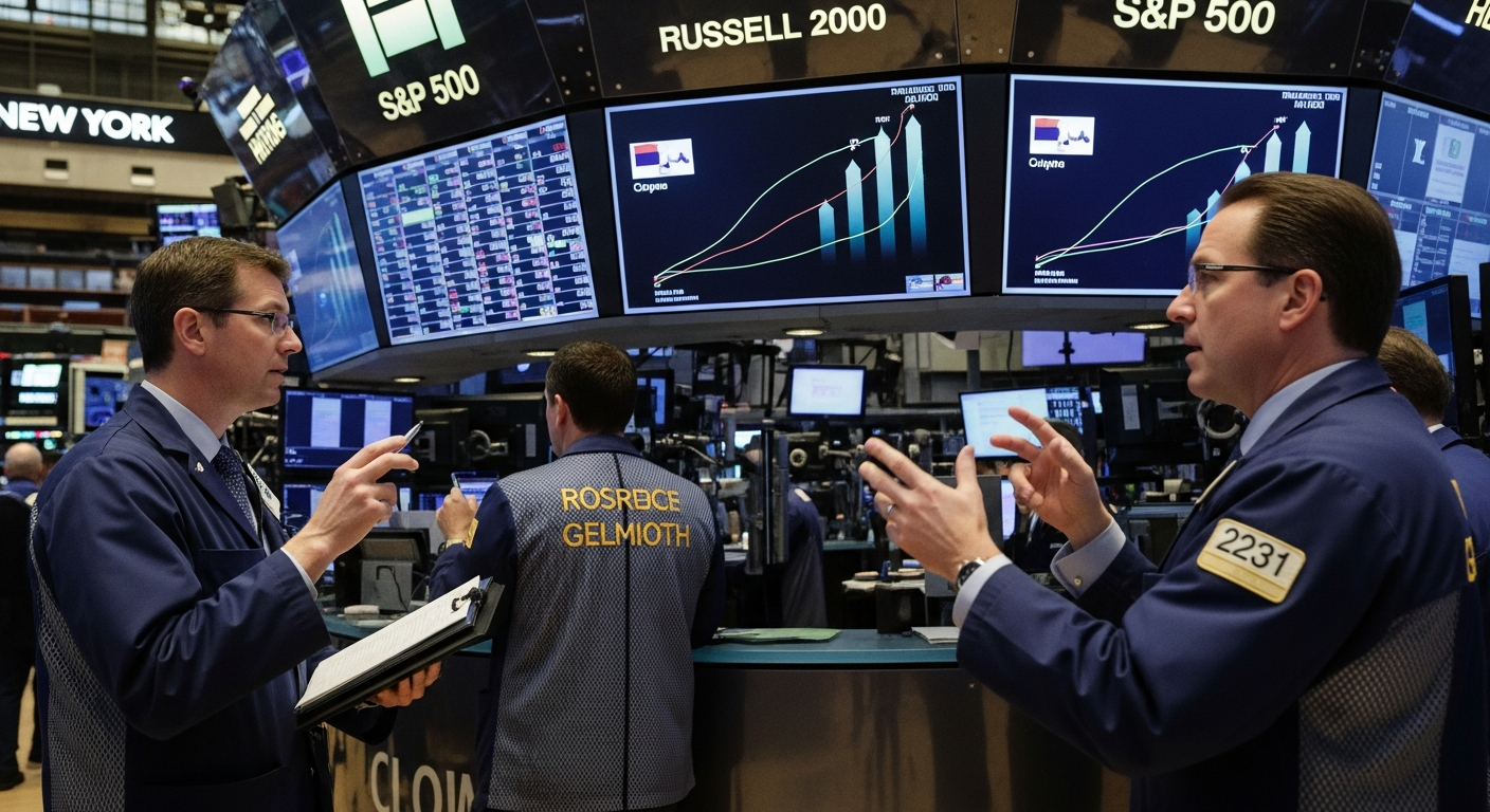 Imagen generada por IA para: Wall Street en su cuarto año alcista: small caps lideran y la Fed de Warsh pone las tasas en el centro de la…