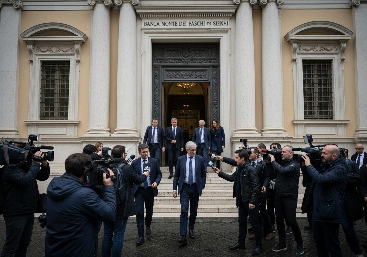 Imagen generada por IA para: Monte dei Paschi destituye a su CEO, adquiere Mediobanca y aun así gana más de lo esperado