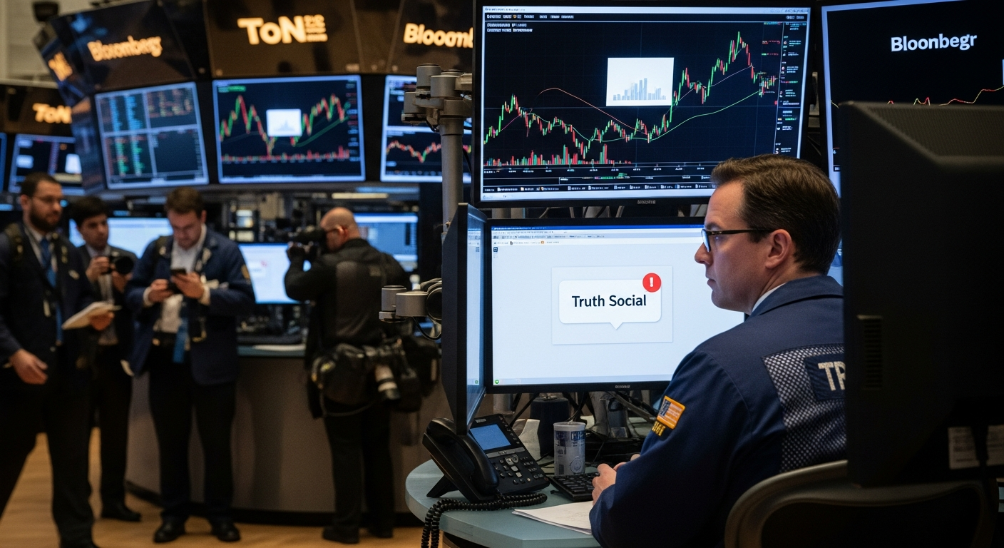 Imagen generada por IA para: Trump vende acceso prioritario a sus posts en milisegundos: Wall Street ya anota