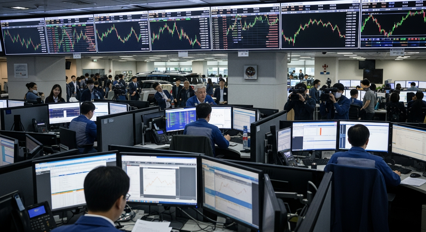 Imagen generada por IA para: El won surcoreano cae a su nivel más débil desde 2009 en medio de venta masiva de acciones