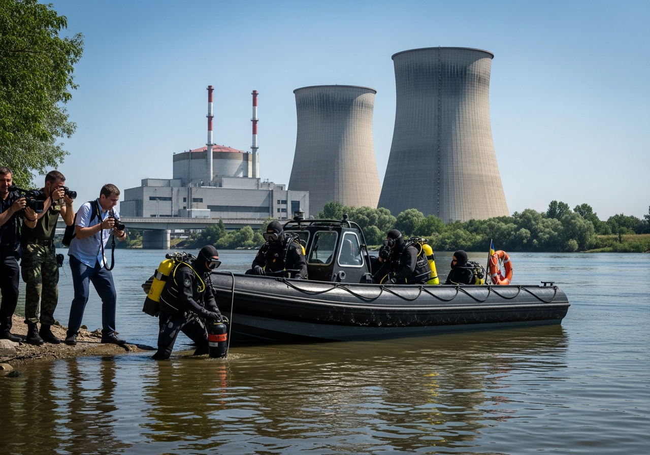 Imagen generada por IA para: Rumania voló una roca en el Danubio para evitar que se apague su único reactor nuclear activo
