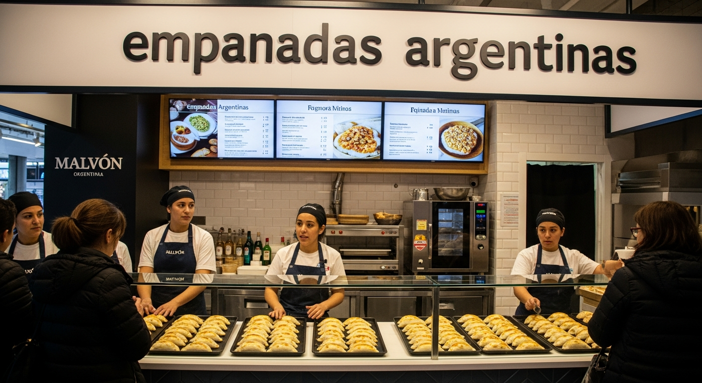 Imagen generada por IA para: Malvón: la cadena de empanadas con sello argentino que vende 5,4 millones de unidades al año en España